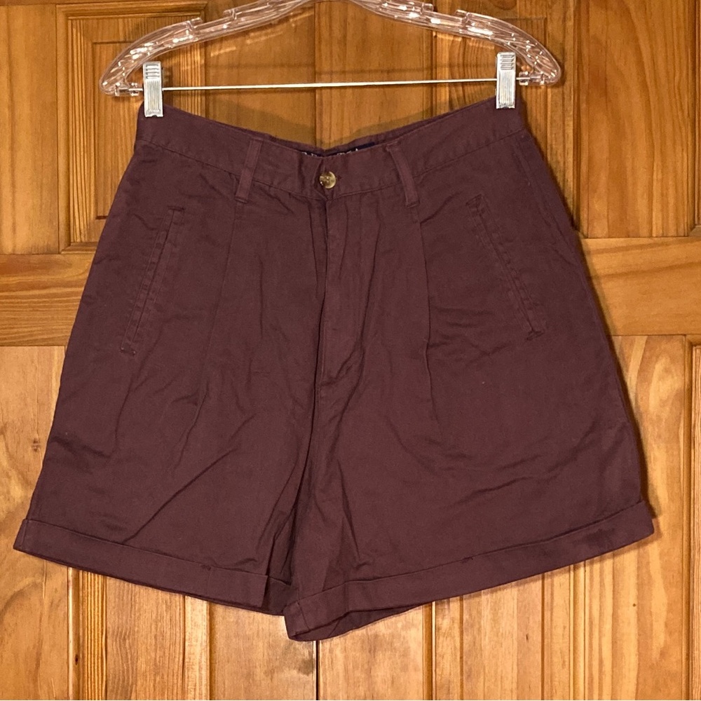 NWOT Regatta Vintage 80s 90s Pleated Shorts High Rise Flat Panel Brown Size 12